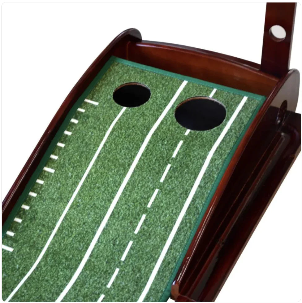 Velvet Mahogany Indoor Golf Putting Trainer - Elite PuttMaster Pro