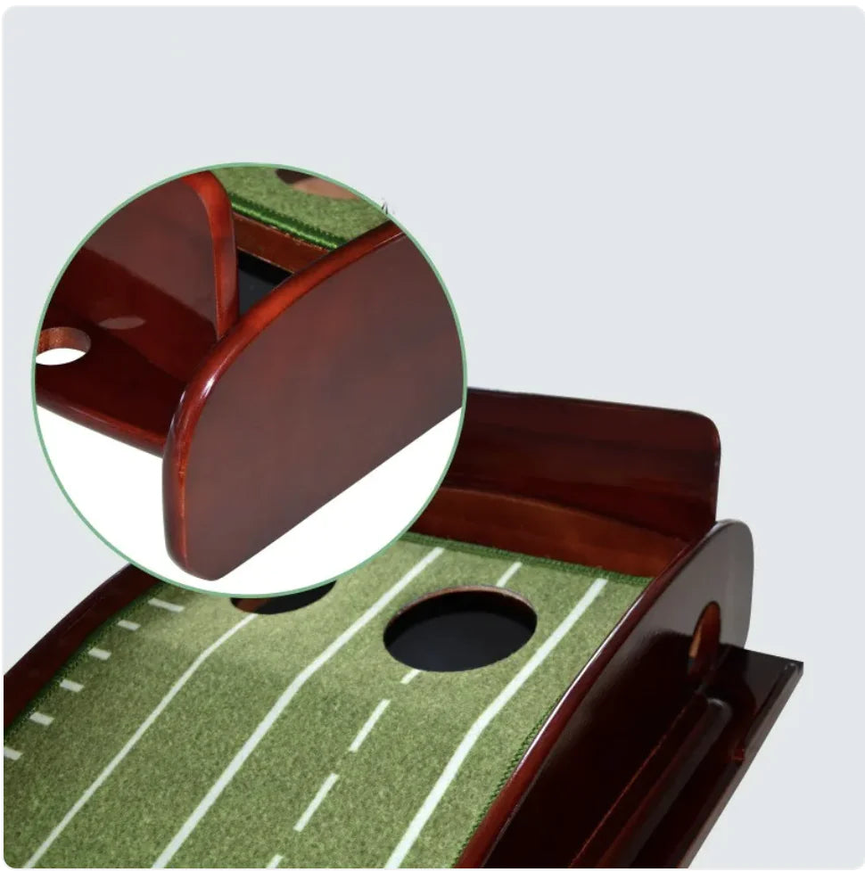 Velvet Mahogany Indoor Golf Putting Trainer - Elite PuttMaster Pro