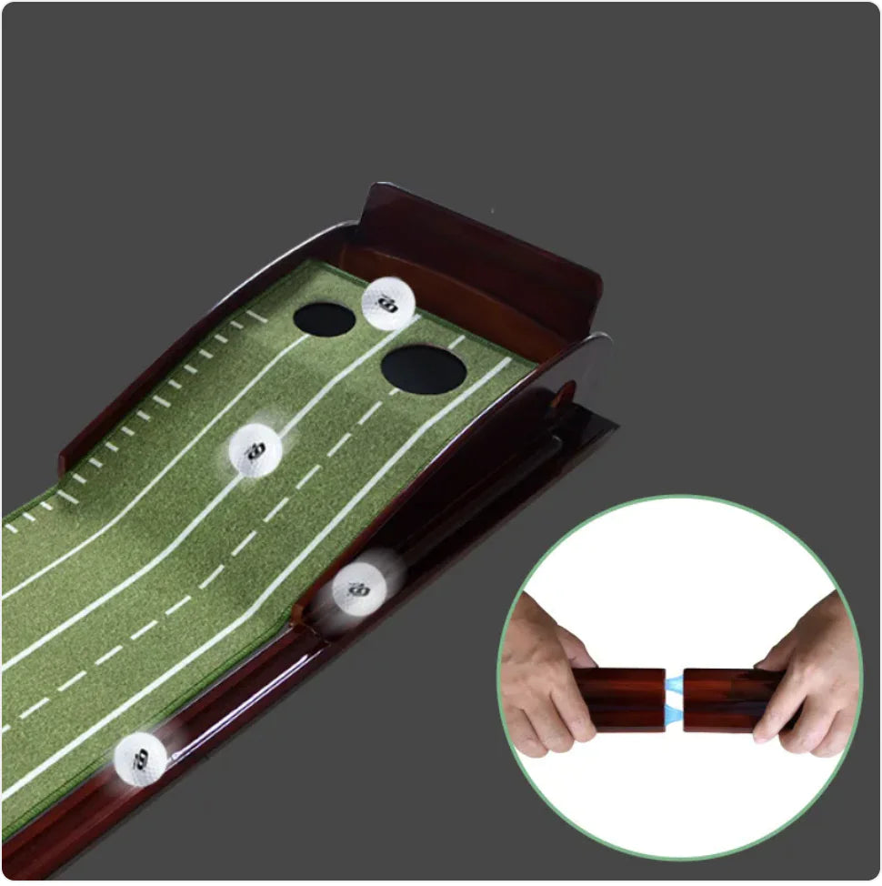 Velvet Mahogany Indoor Golf Putting Trainer - Elite PuttMaster Pro